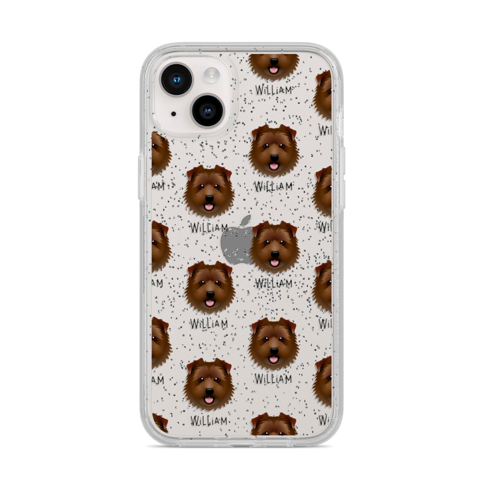 Norfolk Terrier Icon with Name iPhone 14 Plus Glitter Tough Case Starlight