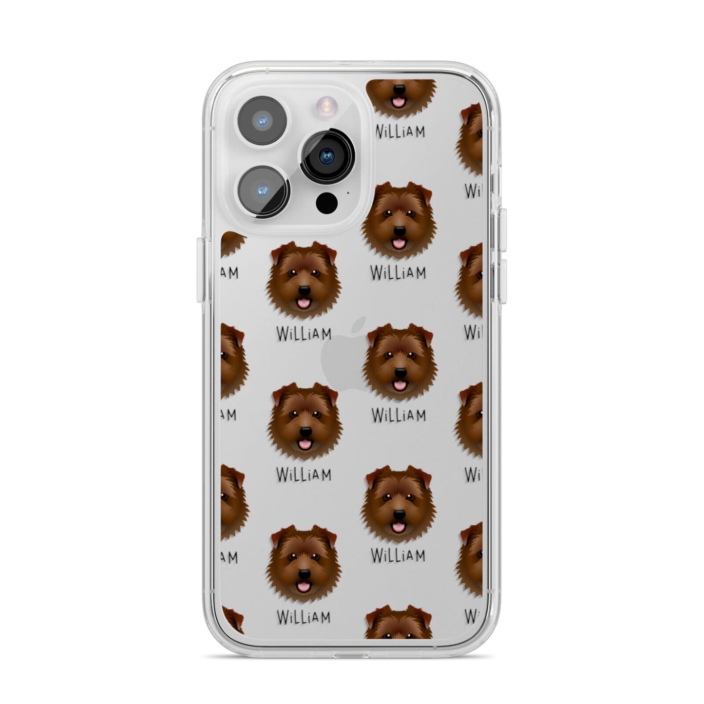 Norfolk Terrier Icon with Name iPhone 14 Pro Max Clear Tough Case Silver