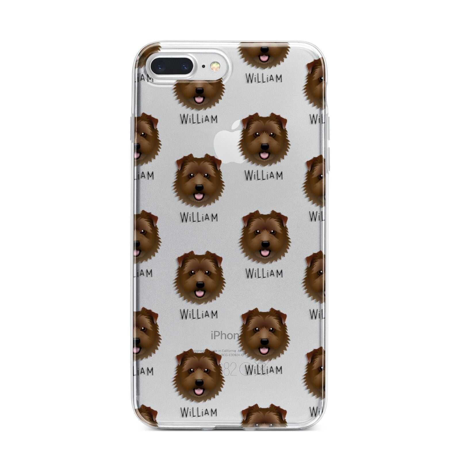 Norfolk Terrier Icon with Name iPhone 7 Plus Bumper Case on Silver iPhone