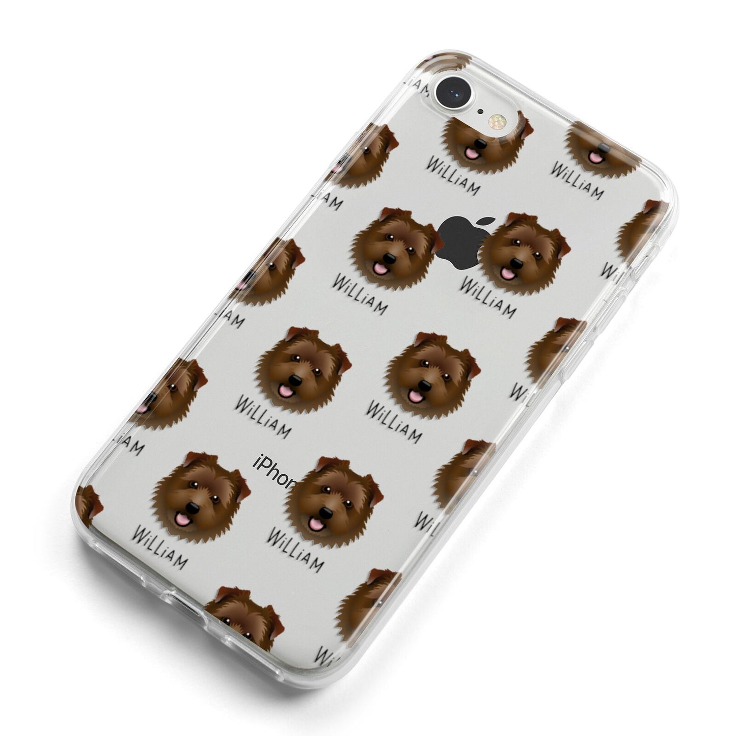 Norfolk Terrier Icon with Name iPhone 8 Bumper Case on Silver iPhone Alternative Image