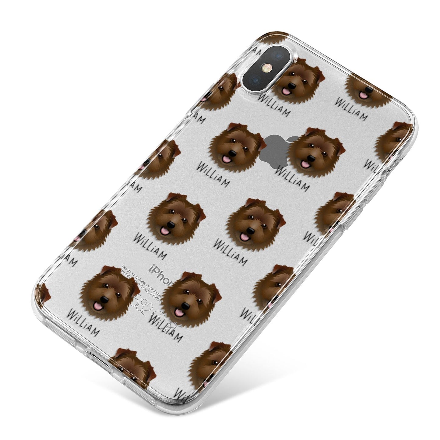 Norfolk Terrier Icon with Name iPhone X Bumper Case on Silver iPhone