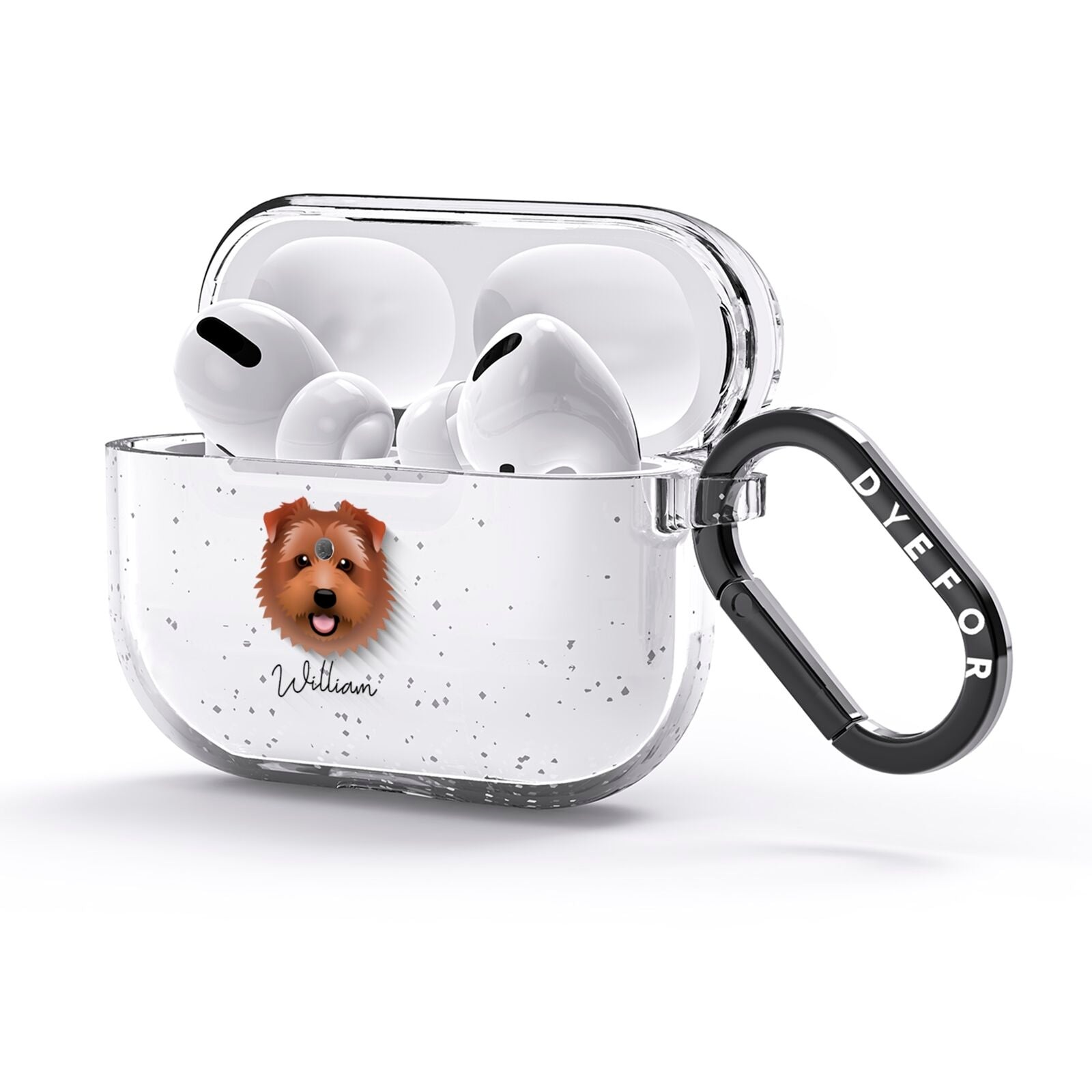 Norfolk Terrier Personalised AirPods Glitter Case 3rd Gen Side Image