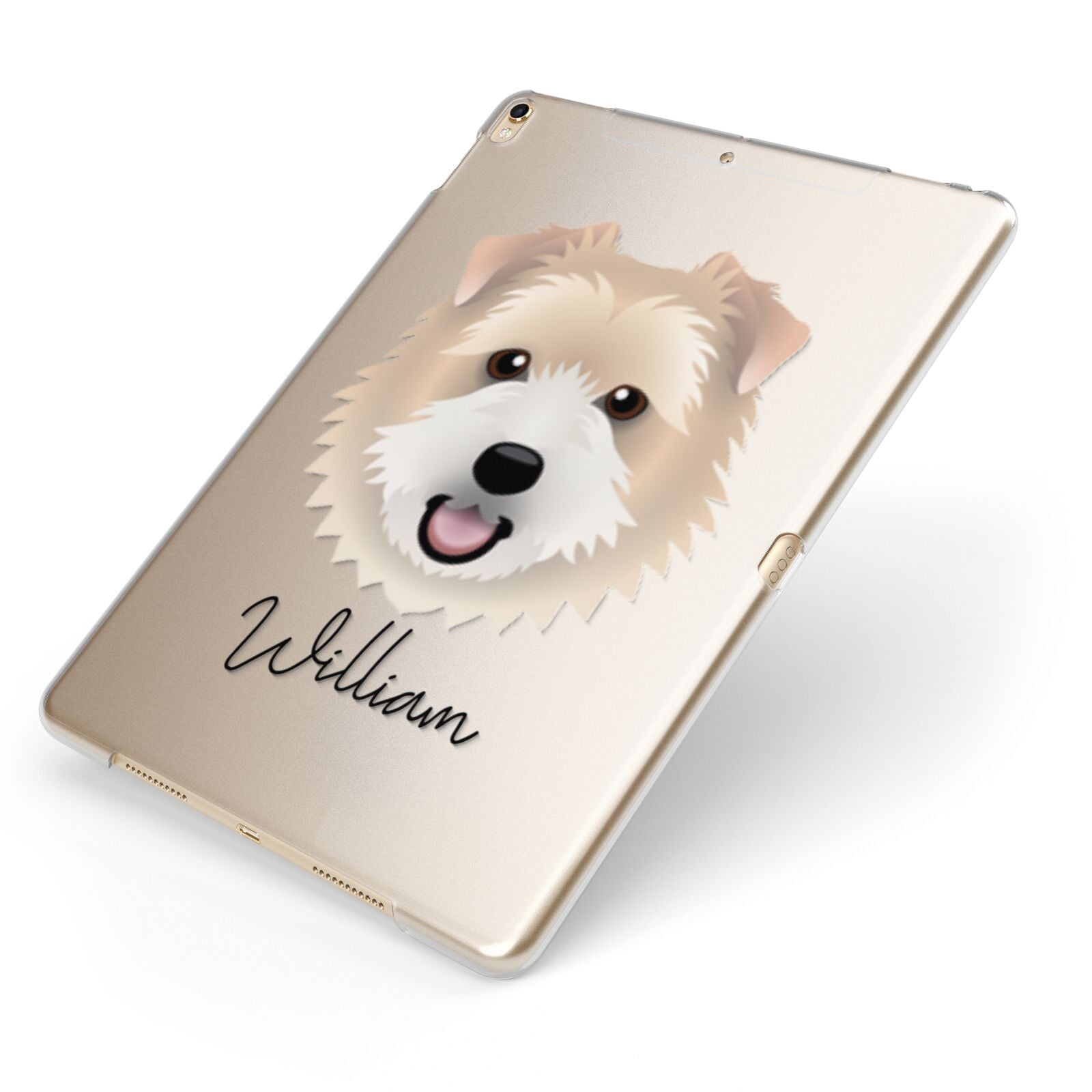 Norfolk Terrier Personalised Apple iPad Case on Gold iPad Side View