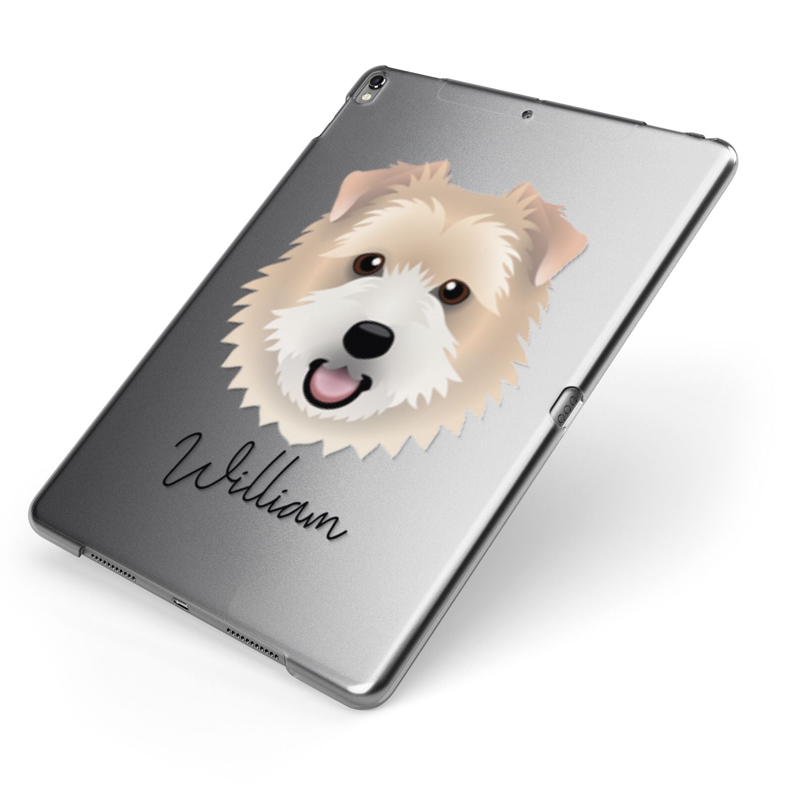 Norfolk Terrier Personalised Apple iPad Case on Grey iPad Side View