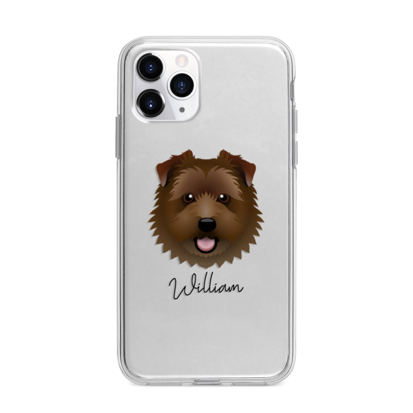 Norfolk Terrier Personalised Apple iPhone 11 Pro Max in Silver with Bumper Case