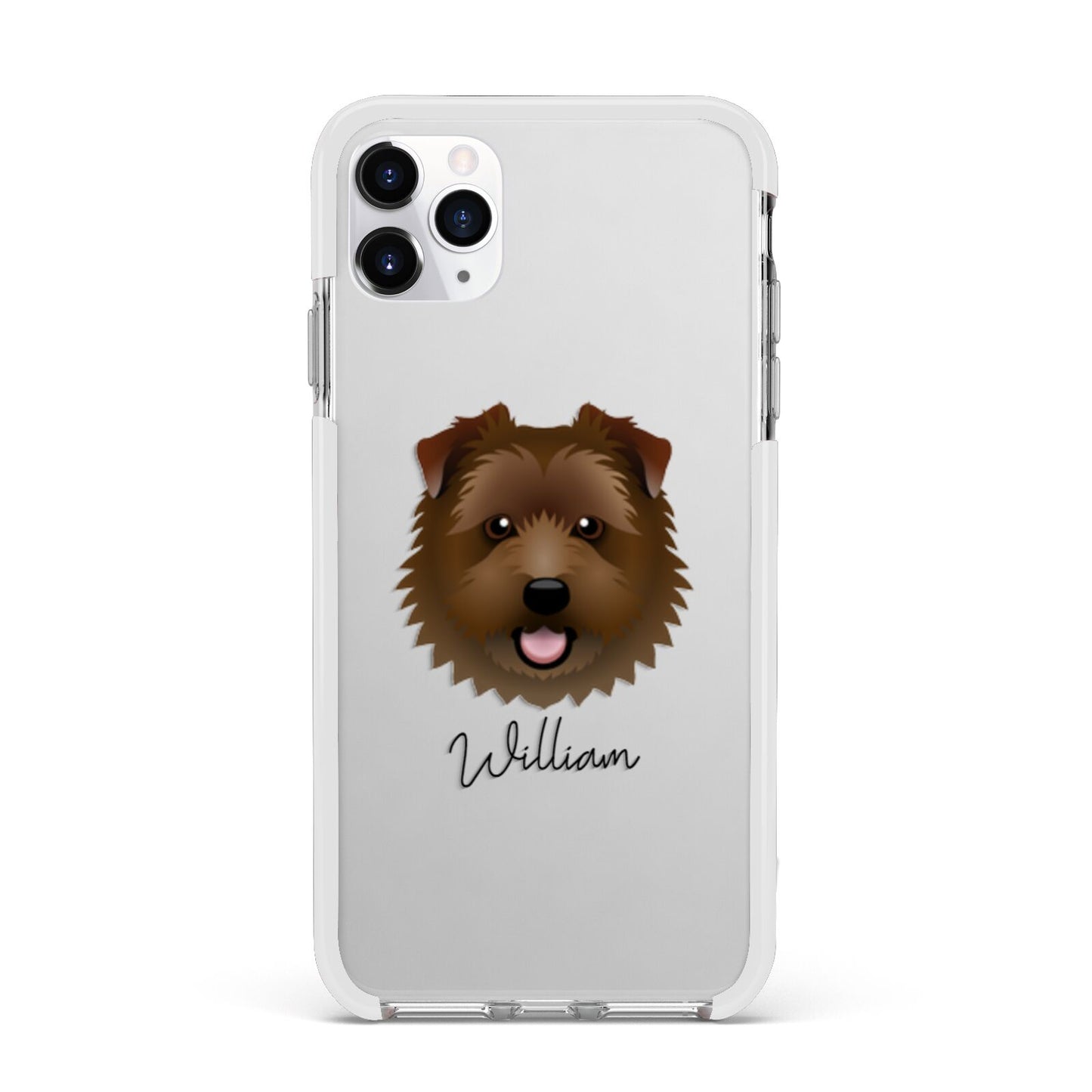 Norfolk Terrier Personalised Apple iPhone 11 Pro Max in Silver with White Impact Case