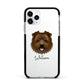 Norfolk Terrier Personalised Apple iPhone 11 Pro in Silver with Black Impact Case