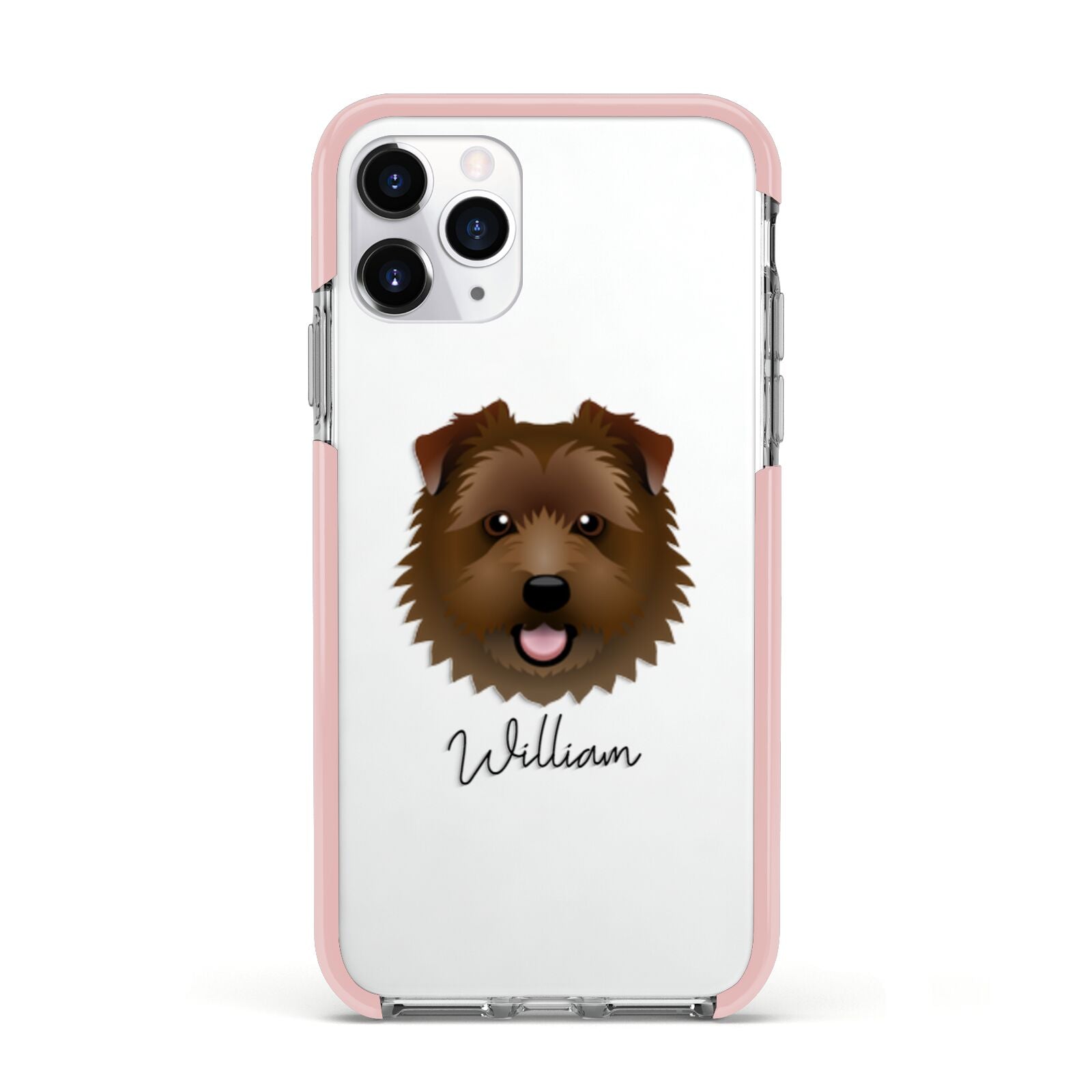 Norfolk Terrier Personalised Apple iPhone 11 Pro in Silver with Pink Impact Case