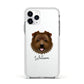 Norfolk Terrier Personalised Apple iPhone 11 Pro in Silver with White Impact Case