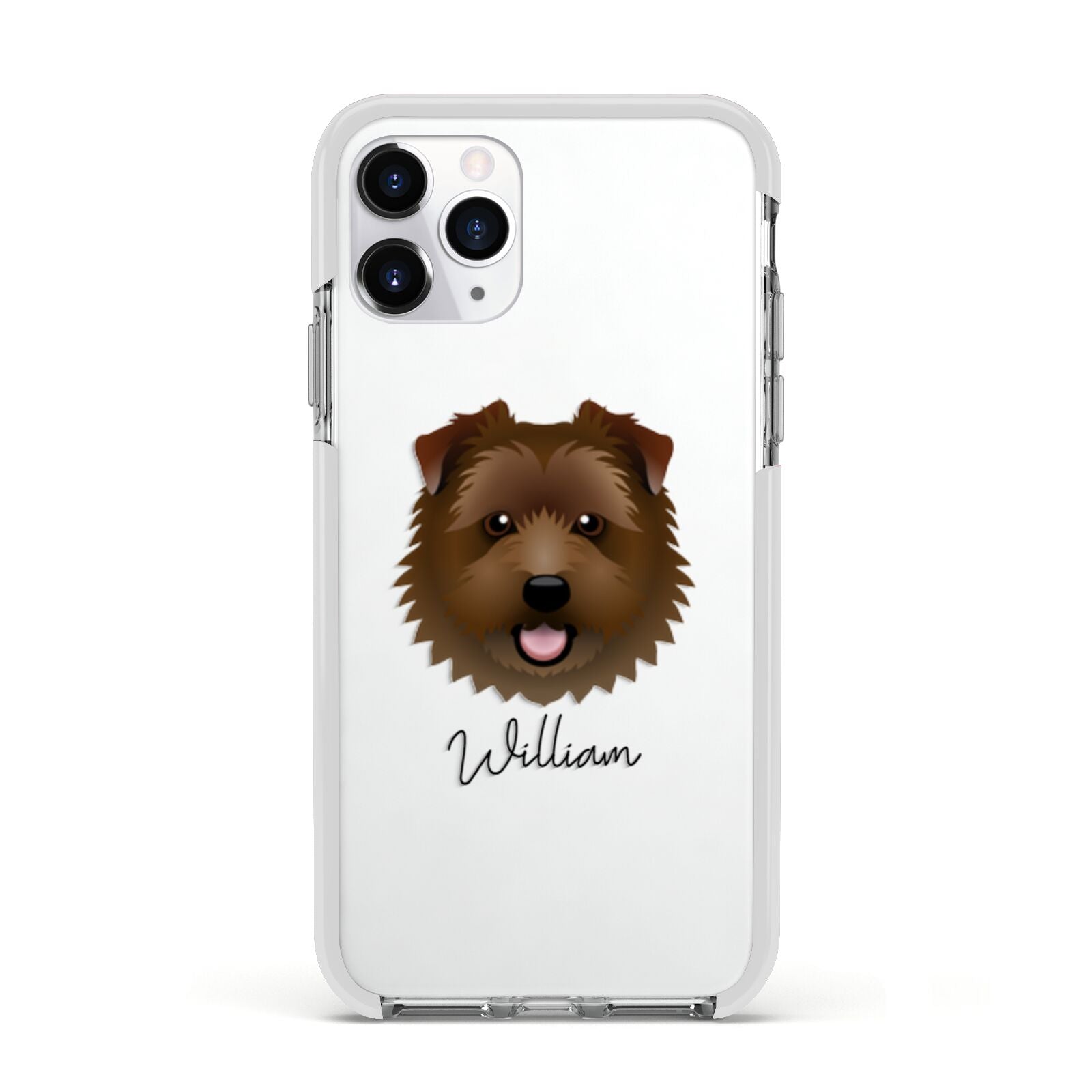 Norfolk Terrier Personalised Apple iPhone 11 Pro in Silver with White Impact Case