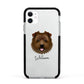 Norfolk Terrier Personalised Apple iPhone 11 in White with Black Impact Case