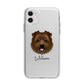 Norfolk Terrier Personalised Apple iPhone 11 in White with Bumper Case