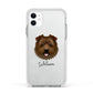 Norfolk Terrier Personalised Apple iPhone 11 in White with White Impact Case