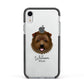 Norfolk Terrier Personalised Apple iPhone XR Impact Case Black Edge on Silver Phone