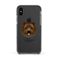 Norfolk Terrier Personalised Apple iPhone Xs Impact Case Black Edge on Black Phone