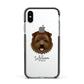 Norfolk Terrier Personalised Apple iPhone Xs Impact Case Black Edge on Silver Phone