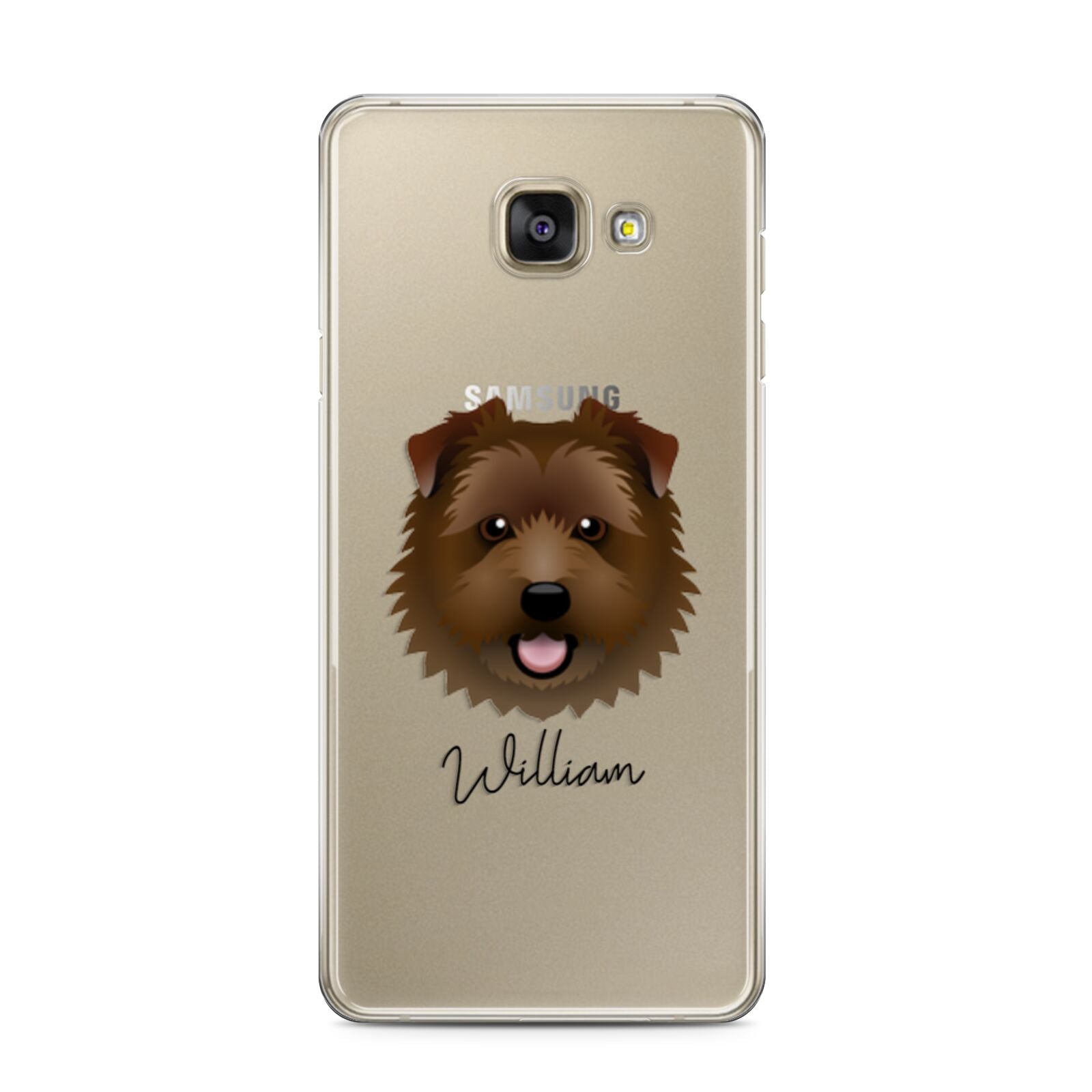 Norfolk Terrier Personalised Samsung Galaxy A3 2016 Case on gold phone