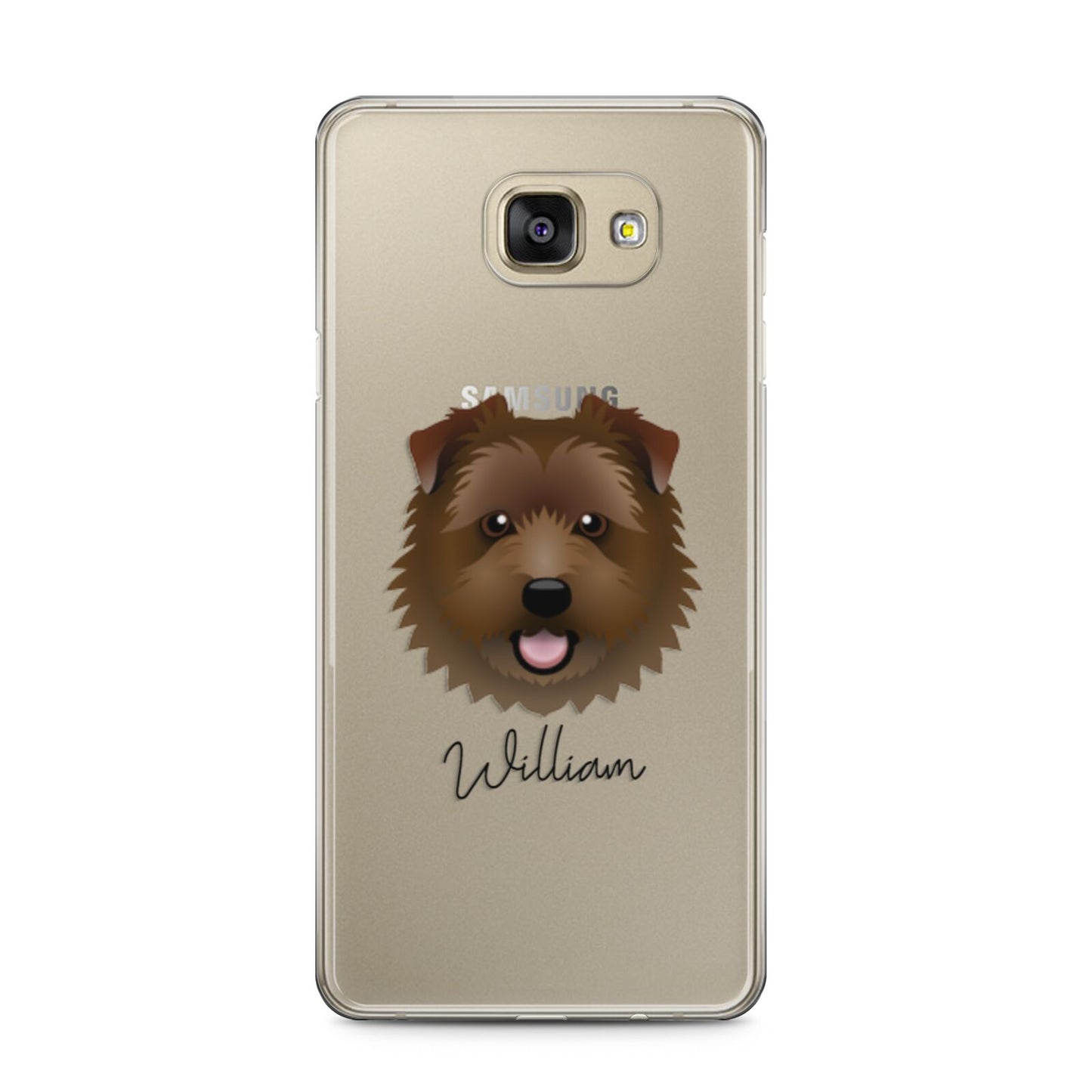 Norfolk Terrier Personalised Samsung Galaxy A5 2016 Case on gold phone