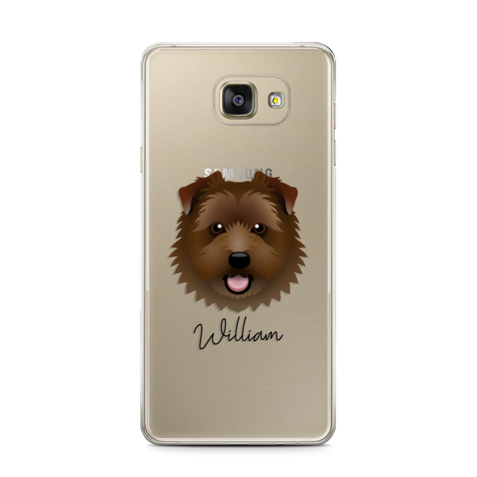 Norfolk Terrier Personalised Samsung Galaxy A7 2016 Case on gold phone