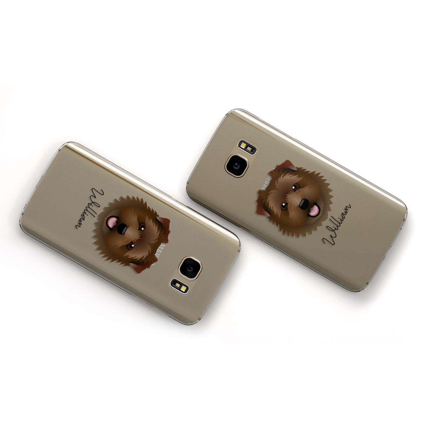 Norfolk Terrier Personalised Samsung Galaxy Case Flat Overview