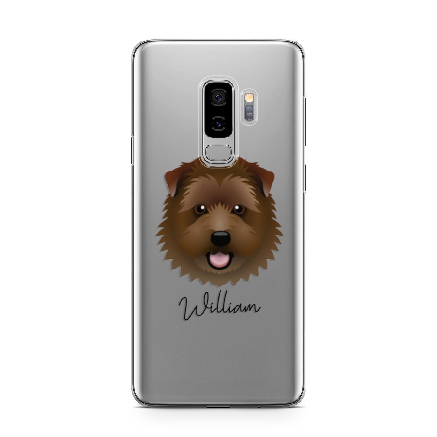 Norfolk Terrier Personalised Samsung Galaxy S9 Plus Case on Silver phone