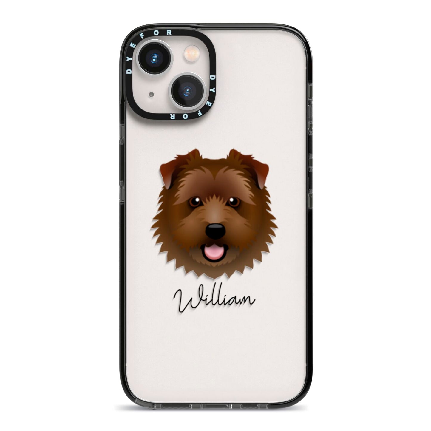 Norfolk Terrier Personalised iPhone 13 Black Impact Case on Silver phone