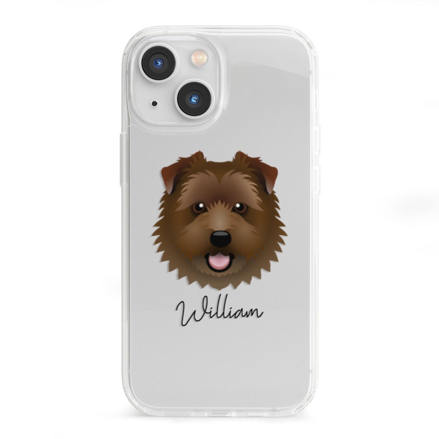 Norfolk Terrier Personalised iPhone 13 Mini Clear Bumper Case