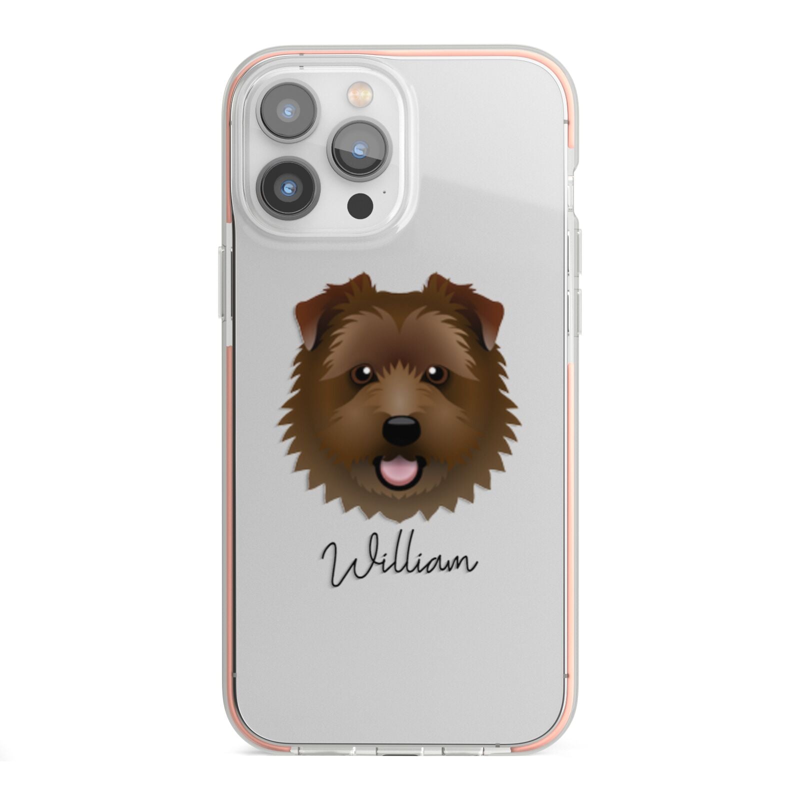 Norfolk Terrier Personalised iPhone 13 Pro Max TPU Impact Case with Pink Edges