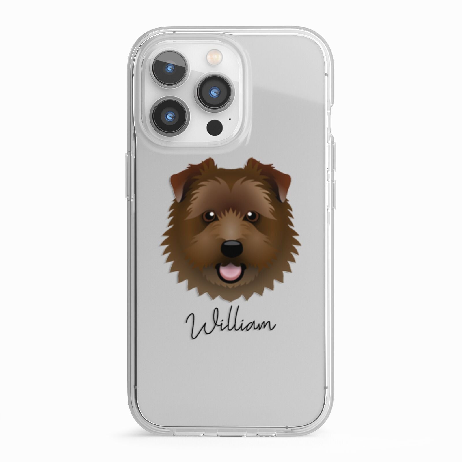 Norfolk Terrier Personalised iPhone 13 Pro TPU Impact Case with White Edges