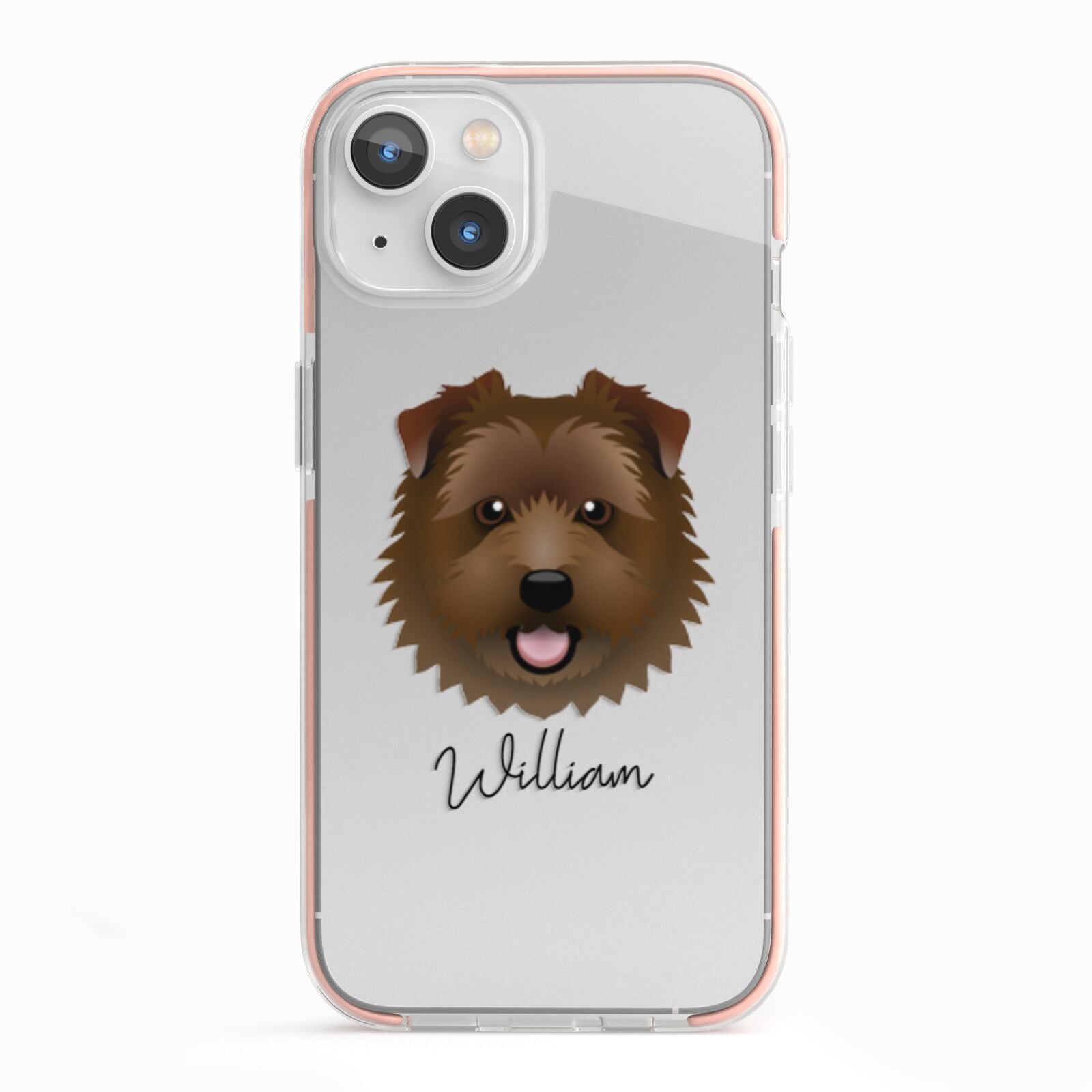 Norfolk Terrier Personalised iPhone 13 TPU Impact Case with Pink Edges