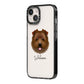 Norfolk Terrier Personalised iPhone 14 Black Impact Case Side Angle on Silver phone