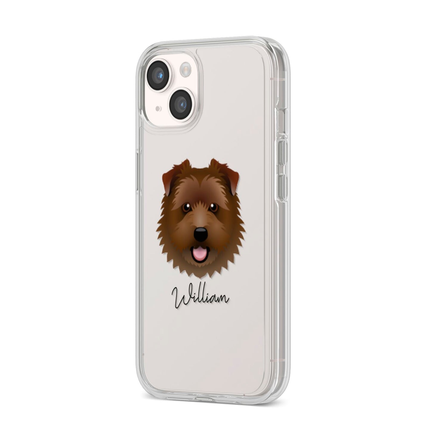 Norfolk Terrier Personalised iPhone 14 Clear Tough Case Starlight Angled Image
