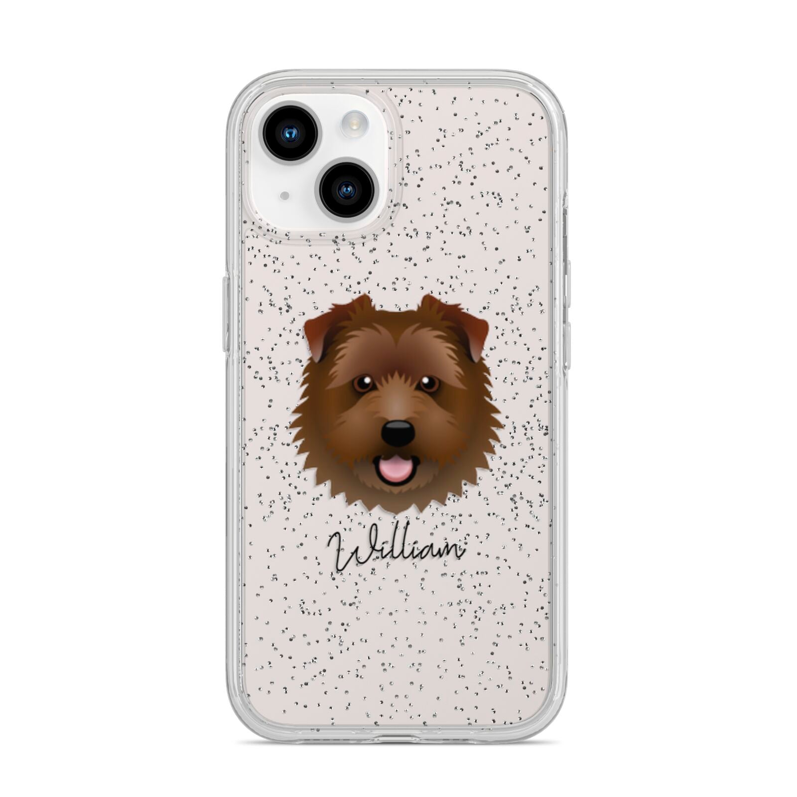 Norfolk Terrier Personalised iPhone 14 Glitter Tough Case Starlight