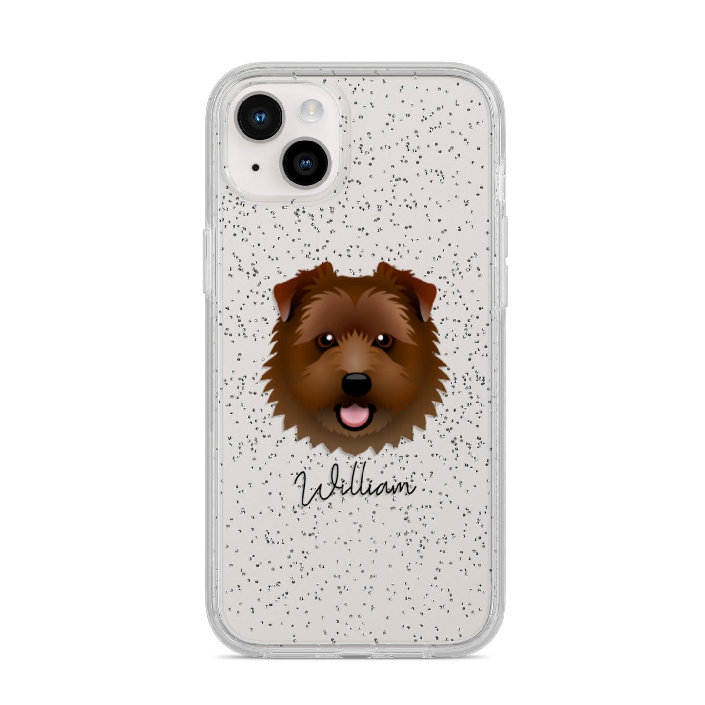 Norfolk Terrier Personalised iPhone 14 Plus Glitter Tough Case Starlight