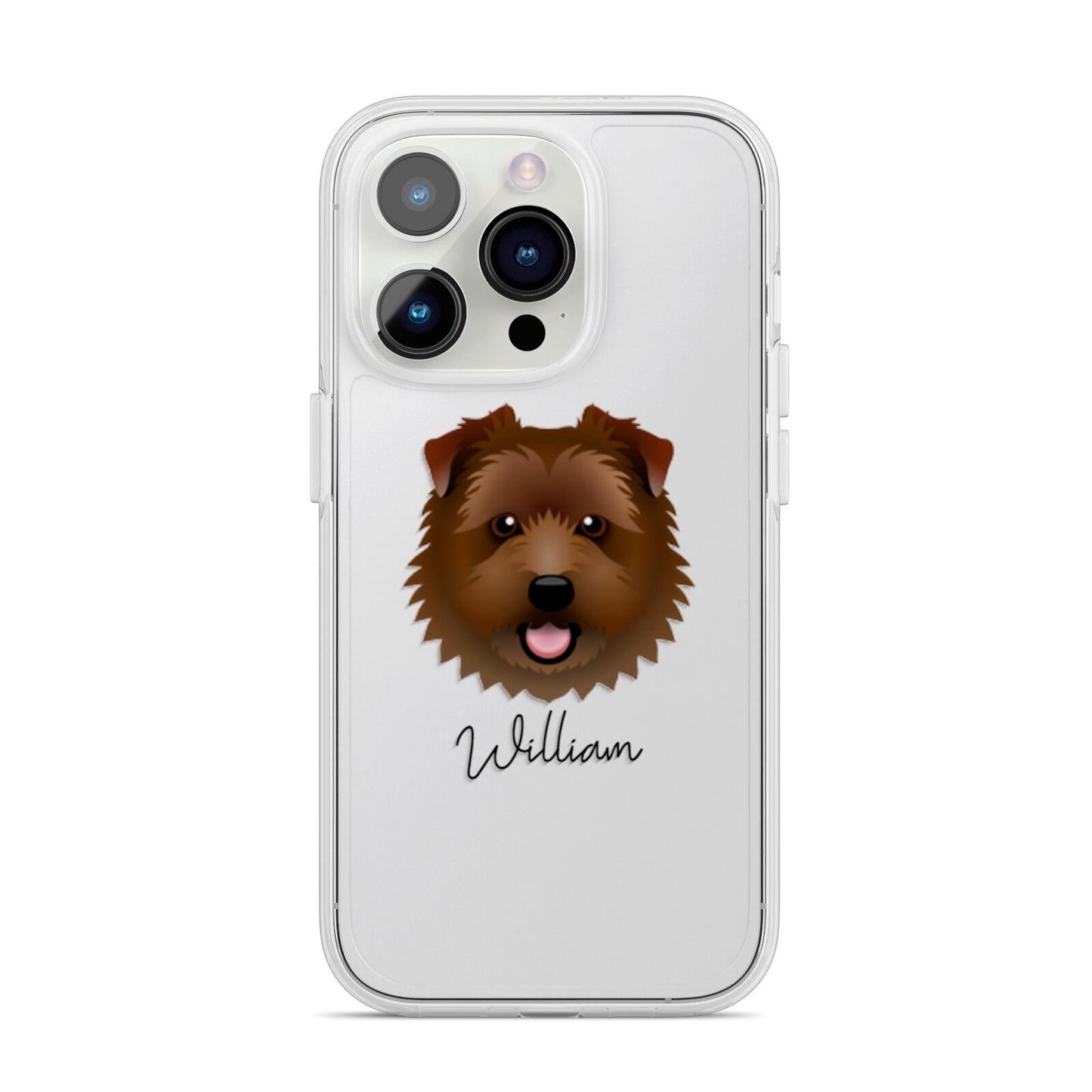Norfolk Terrier Personalised iPhone 14 Pro Clear Tough Case Silver