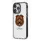 Norfolk Terrier Personalised iPhone 14 Pro Max Black Impact Case Side Angle on Silver phone