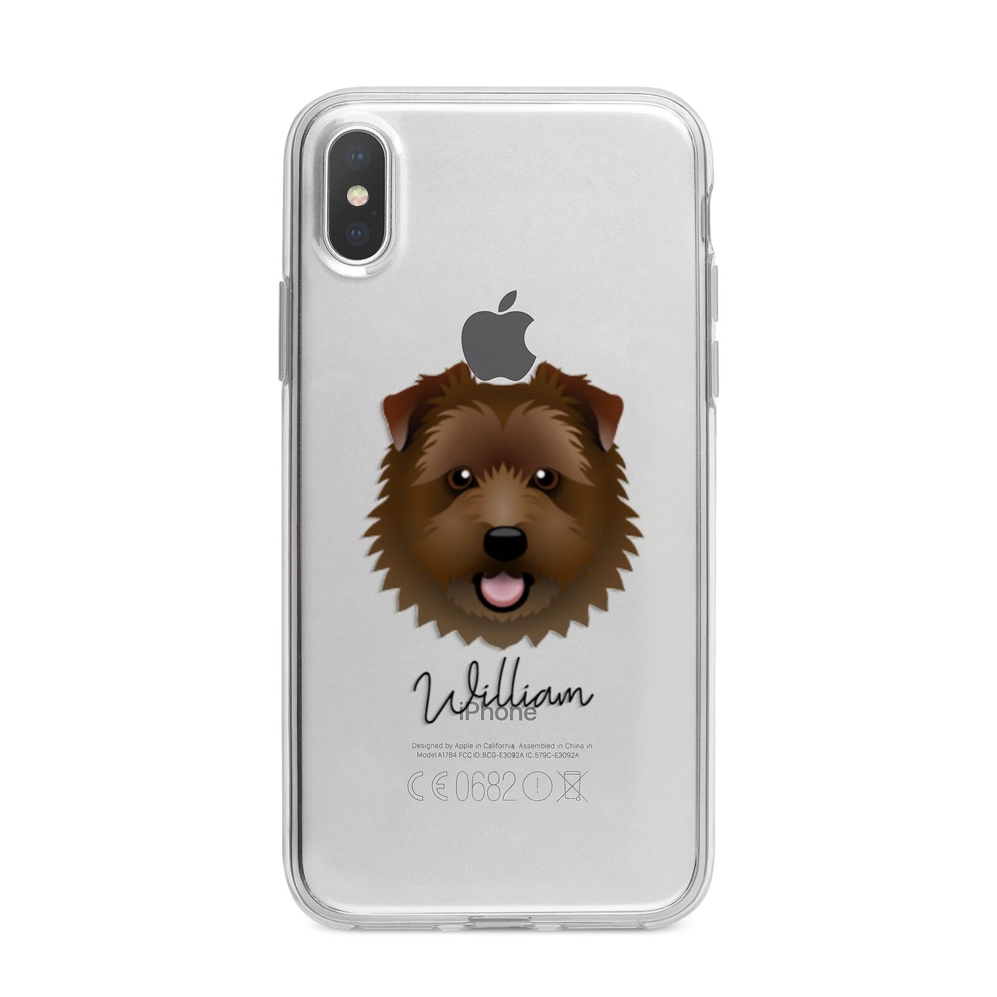 Norfolk Terrier Personalised iPhone X Bumper Case on Silver iPhone Alternative Image 1