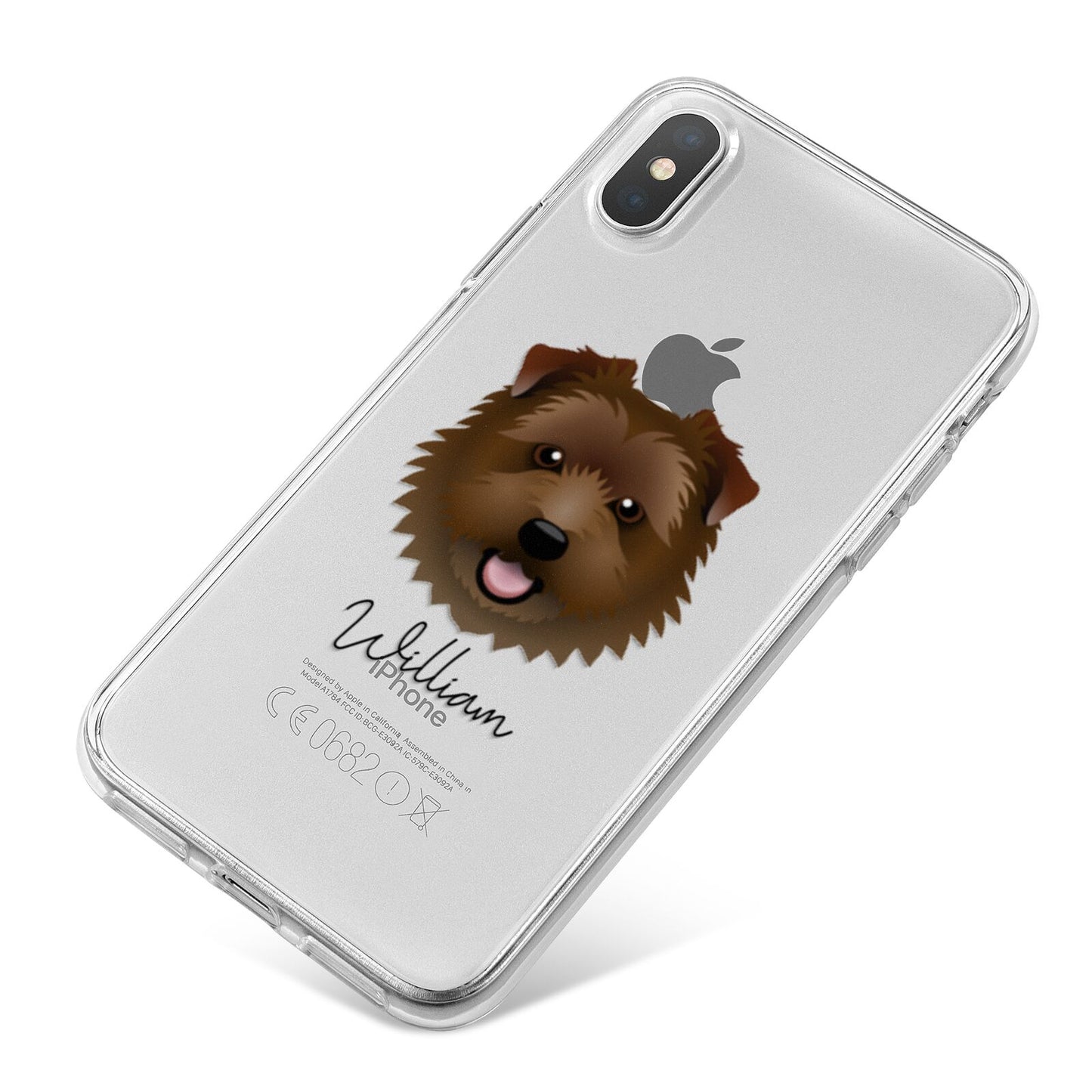 Norfolk Terrier Personalised iPhone X Bumper Case on Silver iPhone