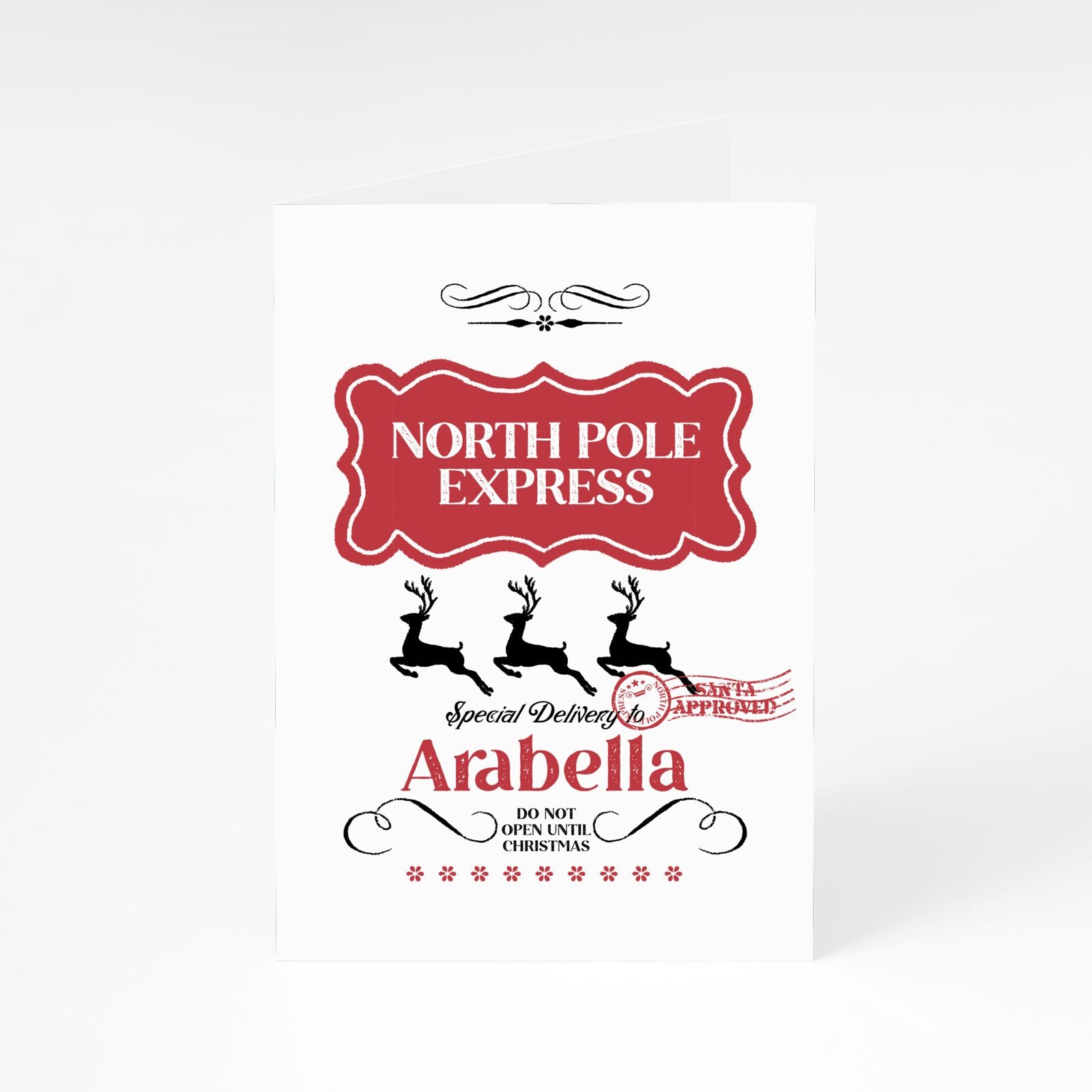 North Pole Express Personalised A5 Greetings Card