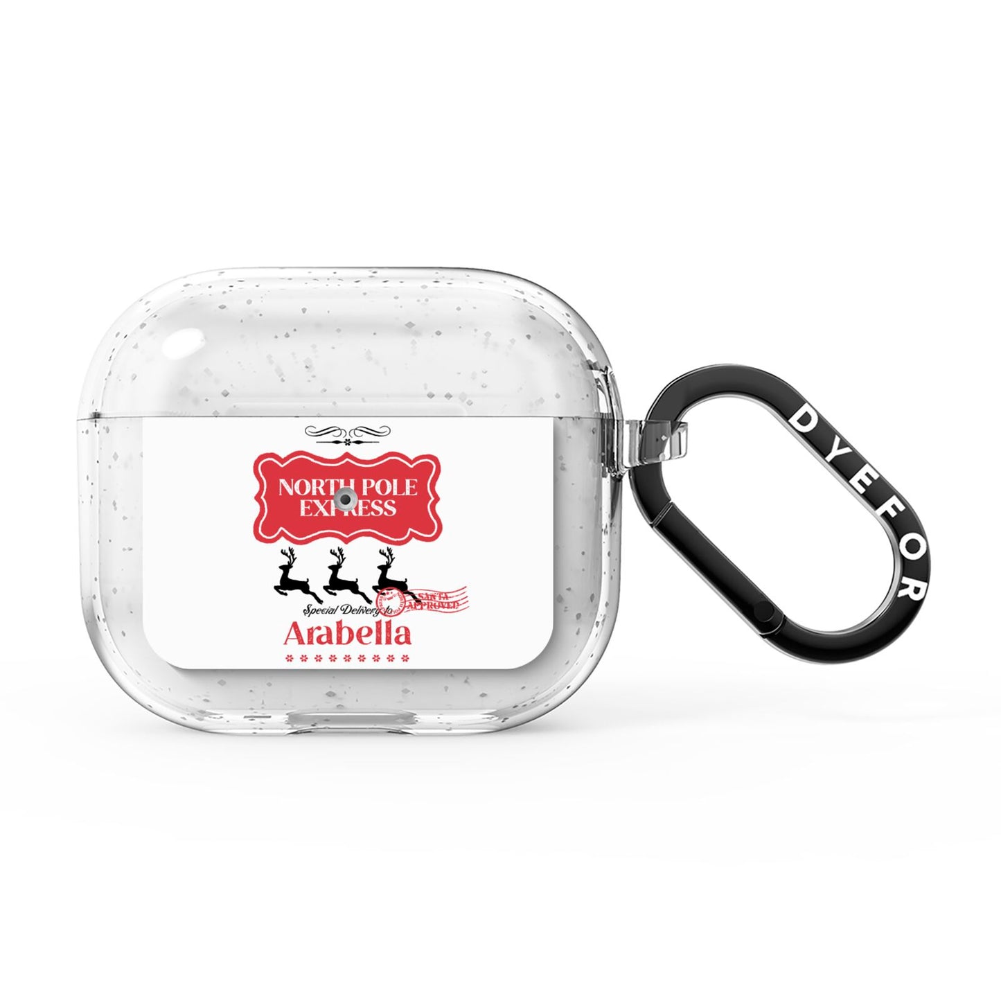 North Pole Express Personalised AirPods Glitter Case 3rd Gen