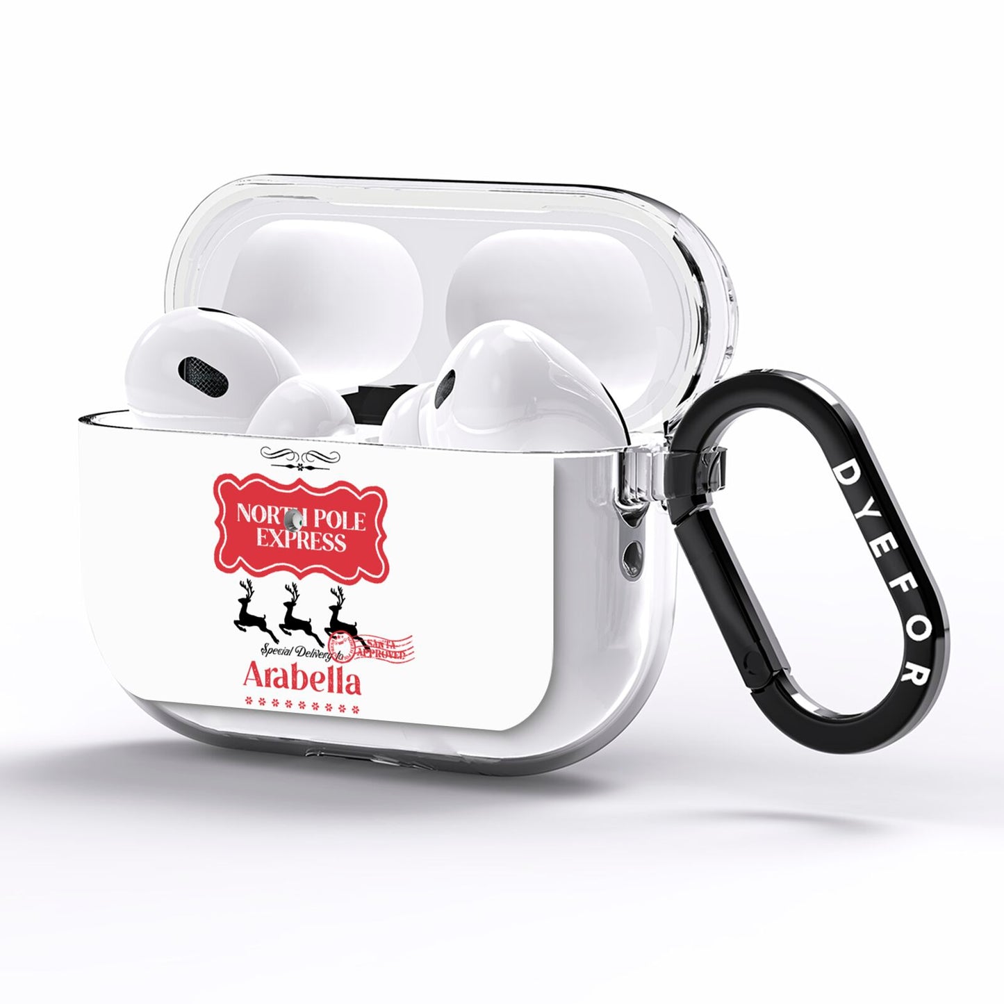 North Pole Express Personalised AirPods Pro Clear Case Side Image