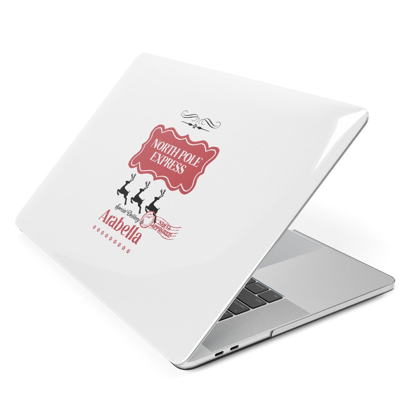 North Pole Express Personalised Apple MacBook Case Side View