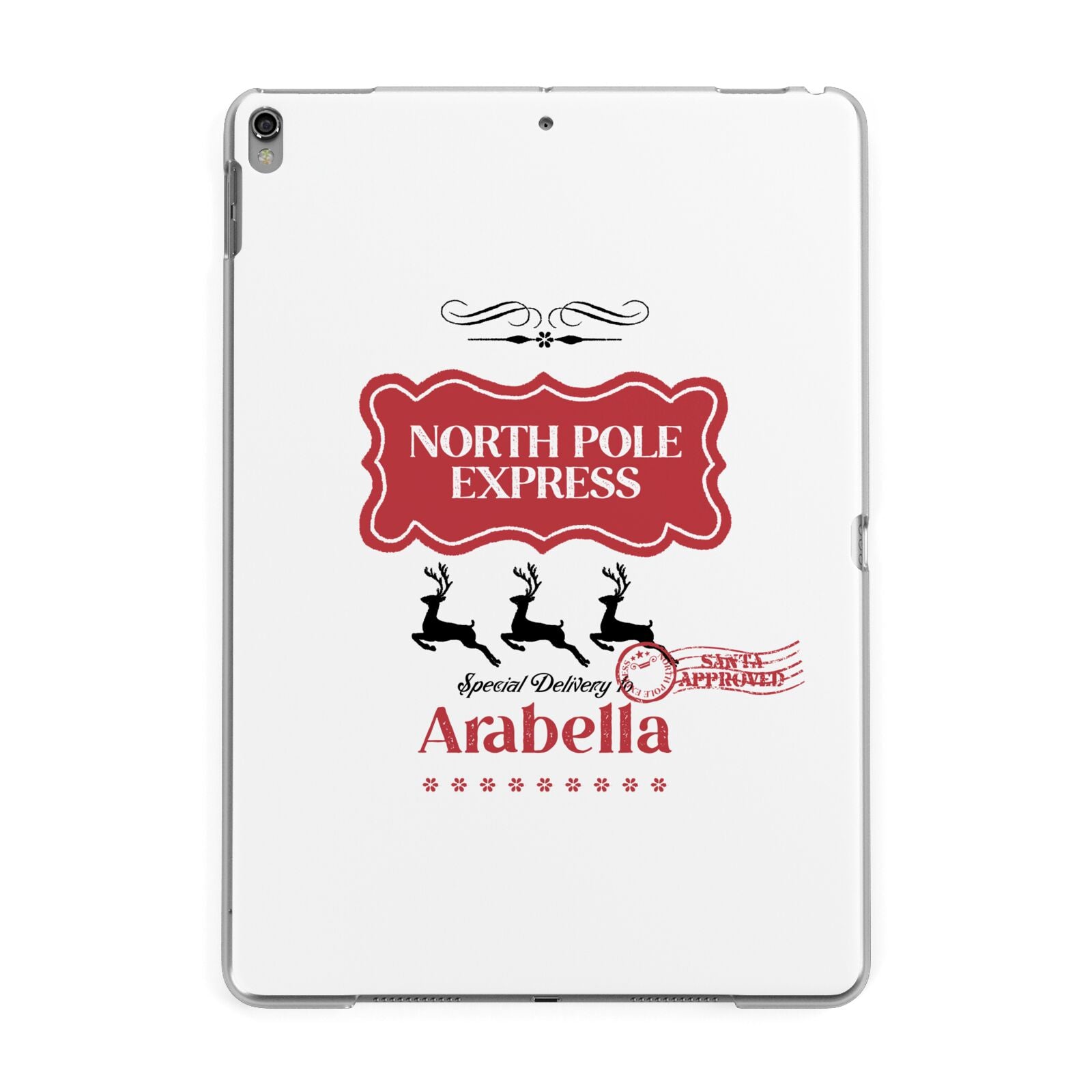 North Pole Express Personalised Apple iPad Grey Case