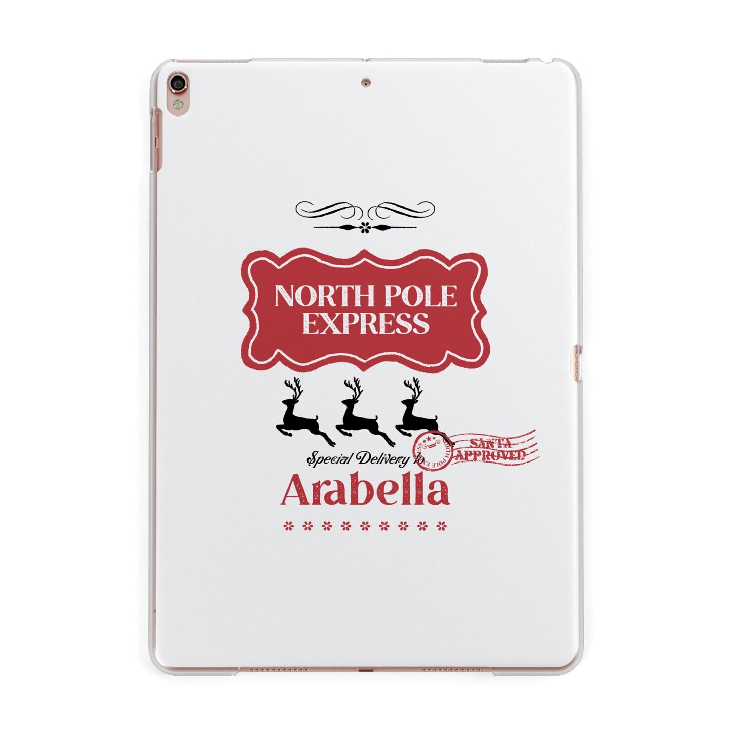 North Pole Express Personalised Apple iPad Rose Gold Case