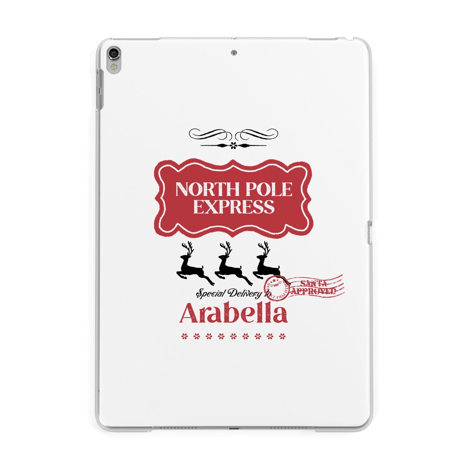 North Pole Express Personalised Apple iPad Silver Case