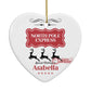 North Pole Express Personalised Heart Decoration Back Image
