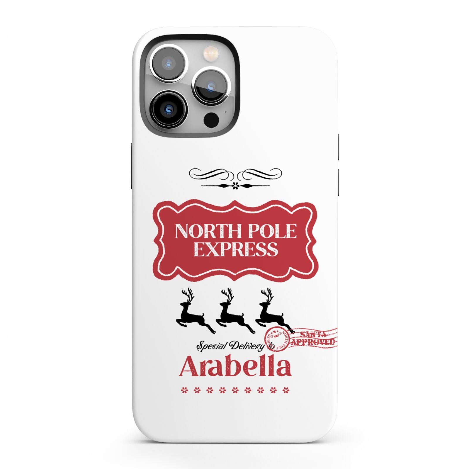 North Pole Express Personalised iPhone 13 Pro Max Full Wrap 3D Tough Case