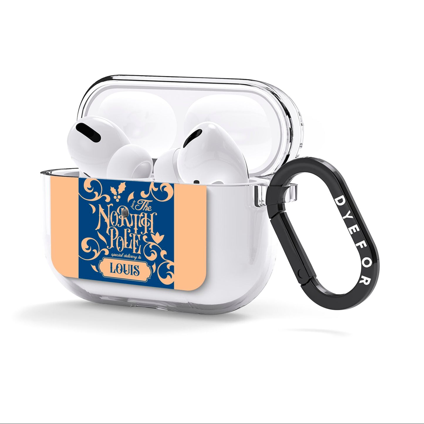 North Pole Personalised AirPods Clear Case 3rd Gen Side Image