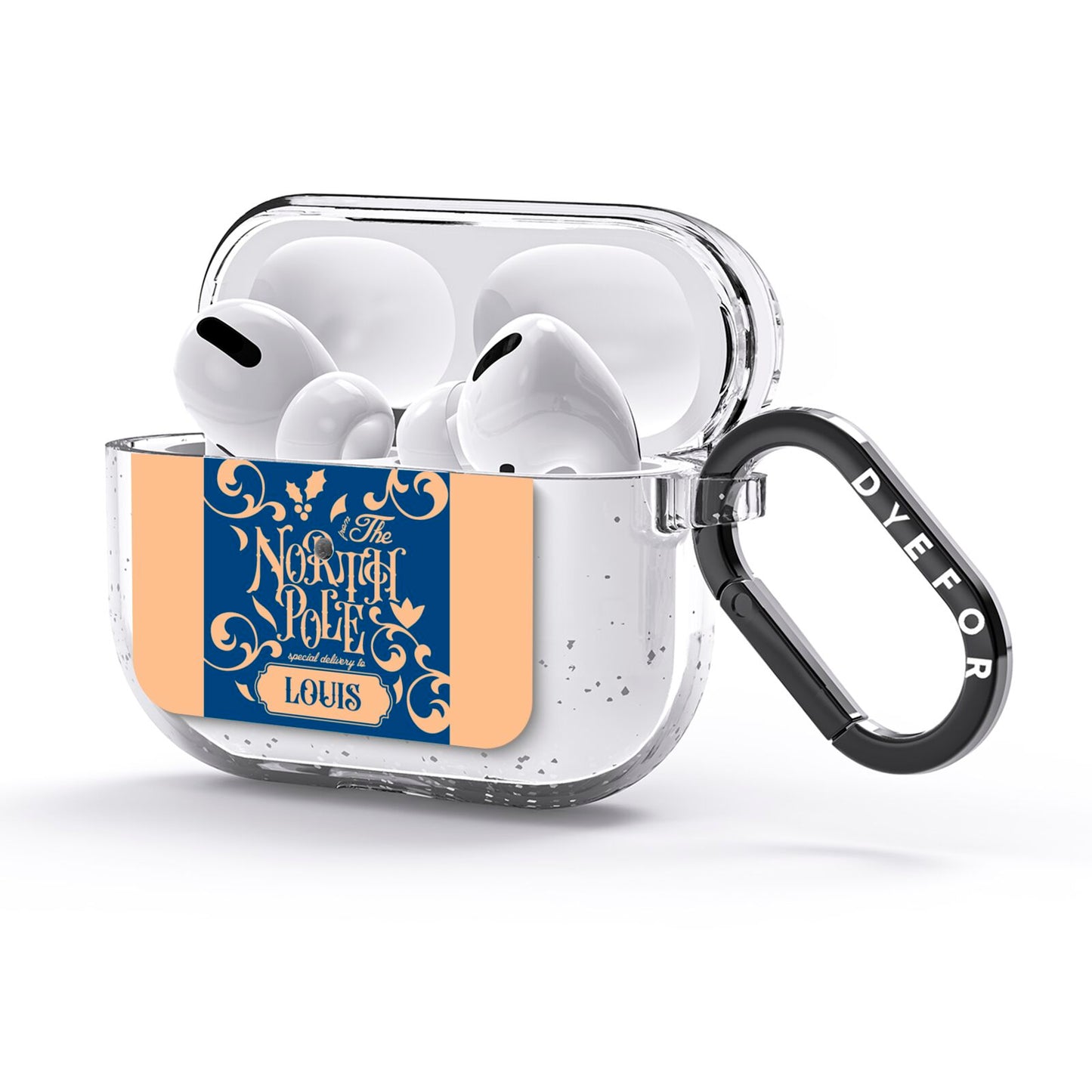 North Pole Personalised AirPods Glitter Case 3rd Gen Side Image