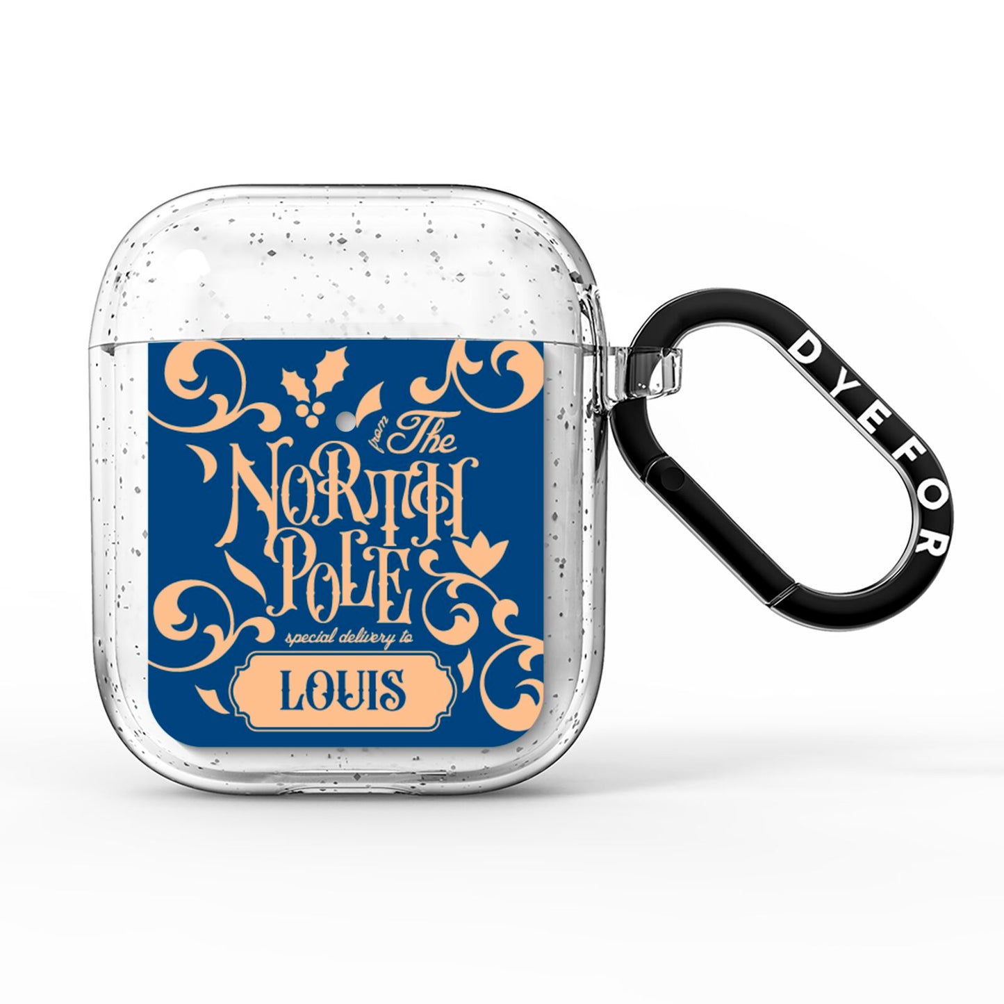 North Pole Personalised AirPods Glitter Case